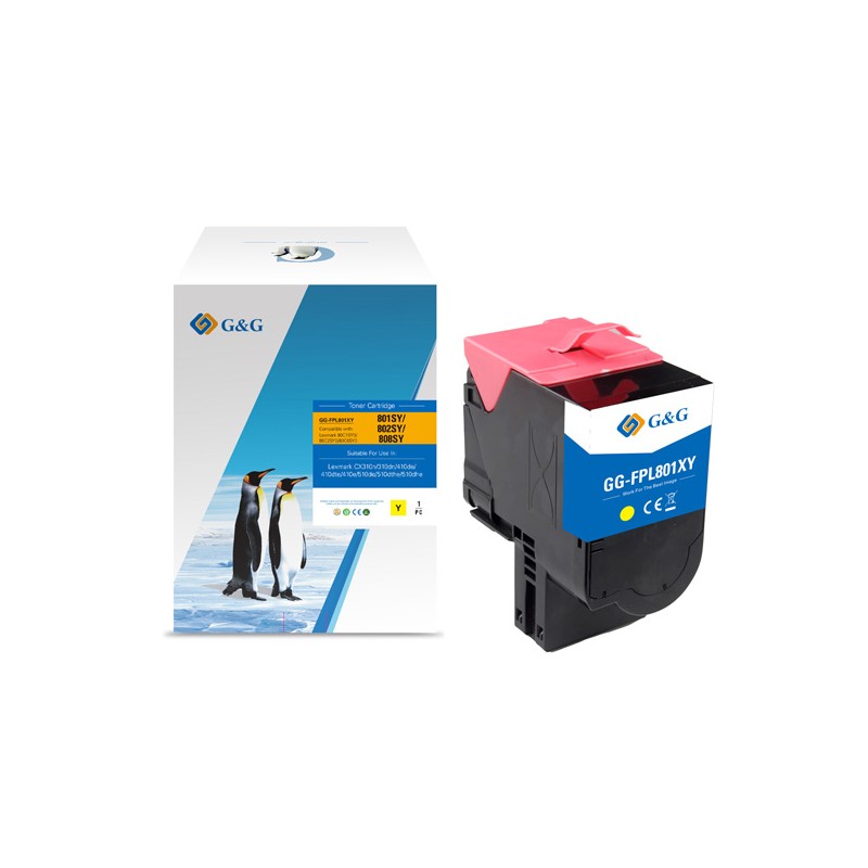 G&G kompatibilní toner s Lexmark 80C2SY0, NT-FPL801XY-A, yellow, 2000str.