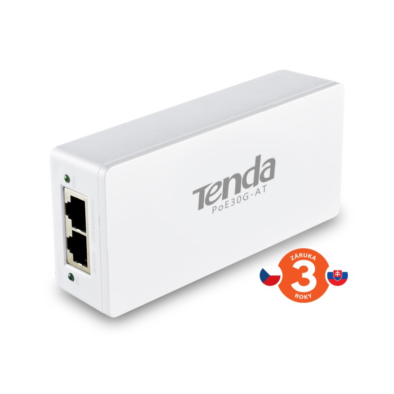 Tenda PoE30G-AT Gigabit Ethernet Power Injector, 30W, 802.3at, 802.3af,48V,PD Autodet.