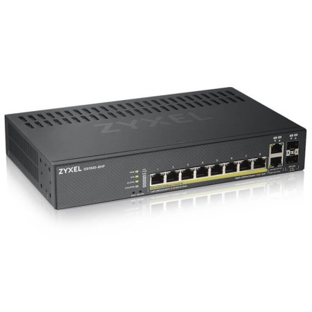 Zyxel GS1920-8HPV2 10-port Smart Managed PoE Switch Switch, 8x gigabit RJ45, 2x gigabit RJ45/SFP, 130W pro PoE