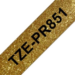 Brother originální páska do tiskárny štítků, Brother, TZE-PR851, černý tisk/zlatý podklad, laminovaná, 8m, 24mm