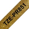 Brother originální páska do tiskárny štítků, Brother, TZE-PR851, černý tisk/zlatý podklad, laminovaná, 8m, 24mm