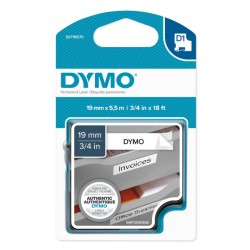 Dymo originální páska do tiskárny štítků, Dymo, 16960, S0718070, černý tisk/bílý podklad, 5.5m, 19mm, D1, speciální