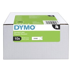 Dymo originální páska do tiskárny štítků, Dymo, 2093098, černý tisk/bílý podklad, 7m, 19mm, 10ks v balení, cena za balení, D1