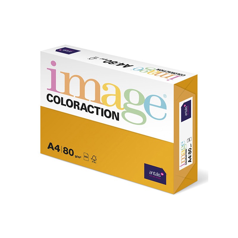 Xerografický papír Coloraction, Venezia, A4, 80 g/m2, tmavě oranžový, 500 listů, vhodný pro inkoustový tisk