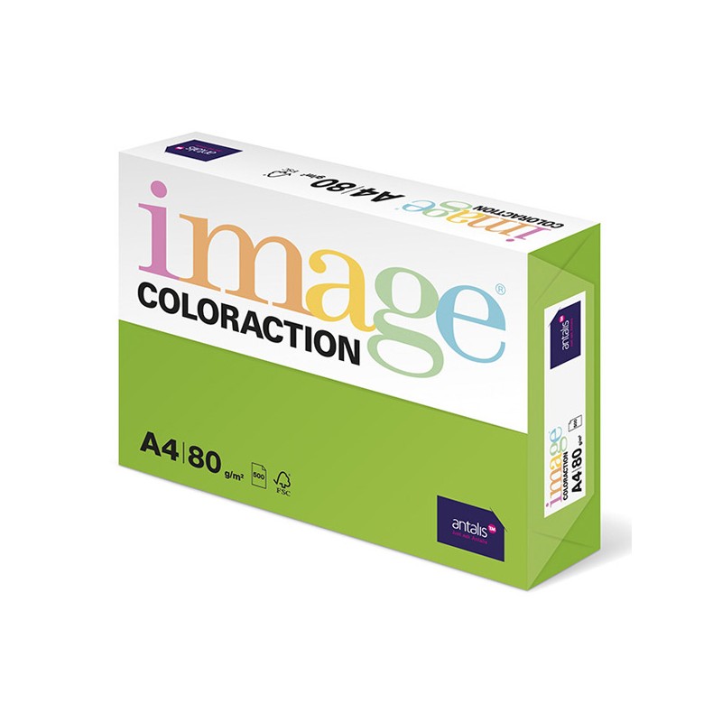 Xerografický papír Coloraction, Java, A4, 80 g/m2, středně zelený, 500 listů, vhodný pro inkoustový tisk