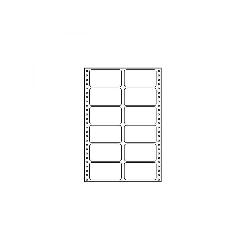 Tabelační etikety 89 x 48.8 mm, A4, dvouřadé, bílé, 12 etiket, baleno po 25 ks, pro jehličkové tiskárny, DOPRODEJ