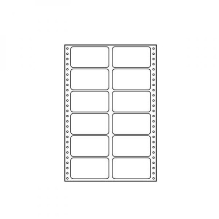 Tabelační etikety 89 x 48.8 mm, A4, dvouřadé, bílé, 12 etiket, baleno po 25 ks, pro jehličkové tiskárny, DOPRODEJ