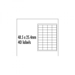 Logo etikety 48.5mm x 25.4mm, A4, matné, modré, 40 etiket, baleno po 10 ks, pro inkoustové a laserové tiskárny