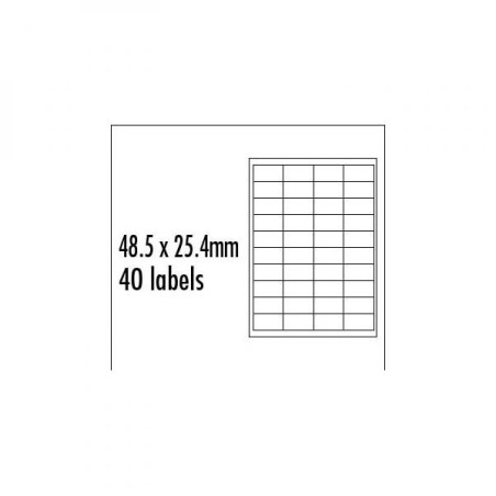Logo etikety 48.5mm x 25.4mm, A4, matné, modré, 40 etiket, baleno po 10 ks, pro inkoustové a laserové tiskárny