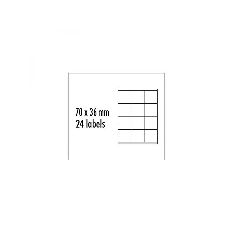 Logo etikety 70mm x 36mm, A4, matné, červené, 24 etikety, baleno po 10 ks, pro inkoustové a laserové tiskárny