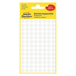Avery Zweckform etikety 8mm, bílé, 104 etiket, značkovací, baleno po 4 ks, 3175, pro ruční popis