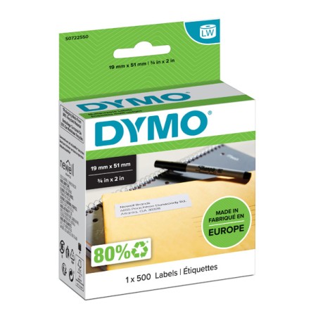 Dymo papírové štítky 51mm x 19mm, bílé, multifunkční, snímatelné, 500 ks, 11355, S0722550