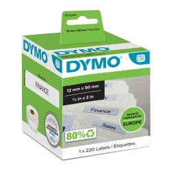 Dymo papírové štítky 50mm x 12mm, bílé, na závěsné pořadače, 220 ks, 99017, S0722460