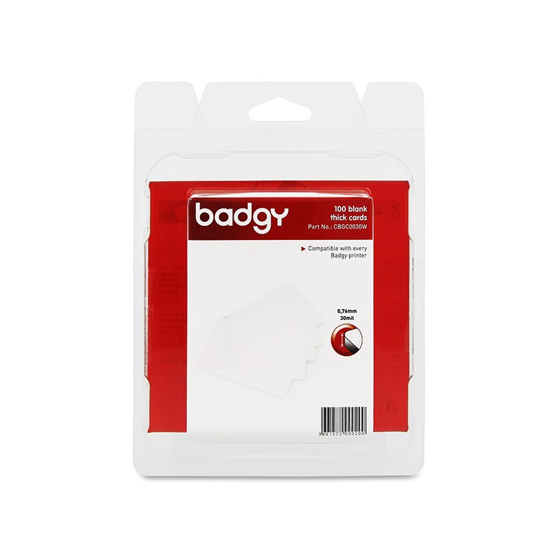 Badgy karty pro potisk, bílé, 0.76mm, baleno po pro tiskárnu karet Badgy