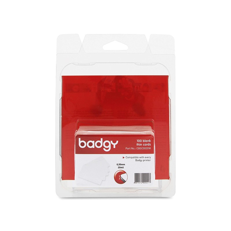 Badgy karty pro potisk, bílé, 0.50mm, baleno po 100 ks pro tiskárnu karet Badgy
