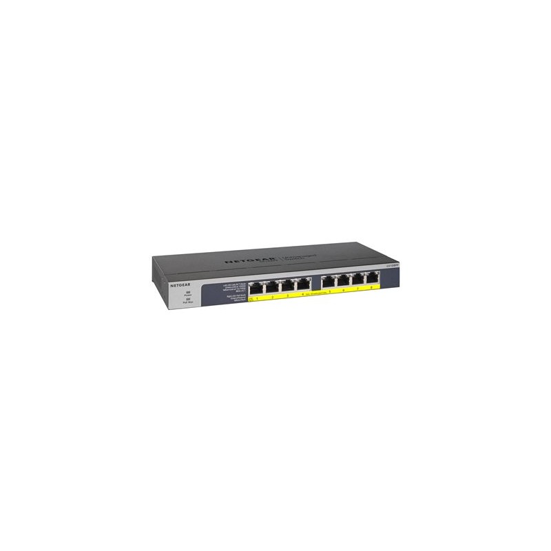 NETGEAR 8-port 10/100/1000Mbps Gigabit Ethernet, Flexible PoE, GS108PP