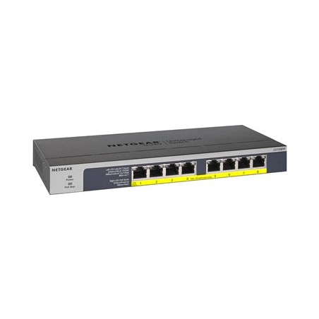 NETGEAR 8-port 10/100/1000Mbps Gigabit Ethernet, Flexible PoE, GS108PP
