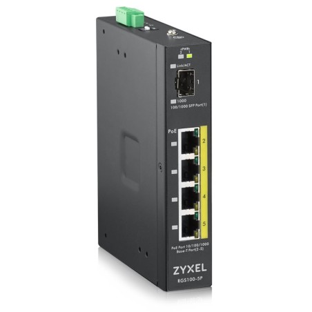 Zyxel 4xGb+1xSFP POE IP30 DIN 120W RGS100-5P