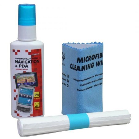 Čisticí sada, pro navigace a PDA, spray 50ml, mikroutěrka, 5 ubrousků, Logo