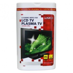 Čisticí trhací ubrousky, na LCD TV, plasma TV, domácí kino, dóza, 50ks, Logo