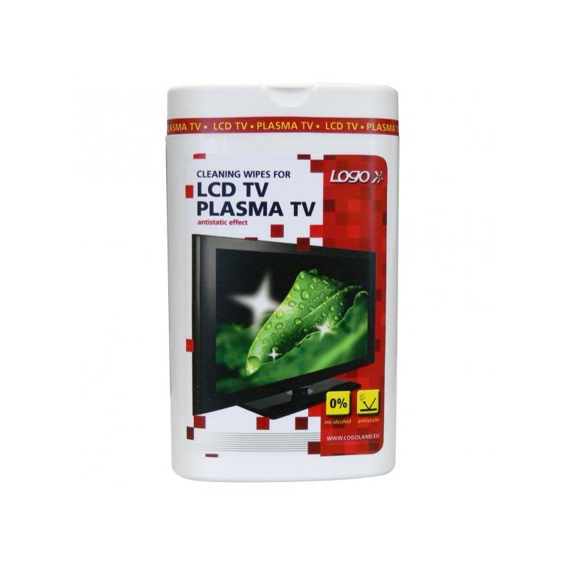 Čisticí trhací ubrousky, na LCD TV, plasma TV, domácí kino, dóza, 50ks, Logo