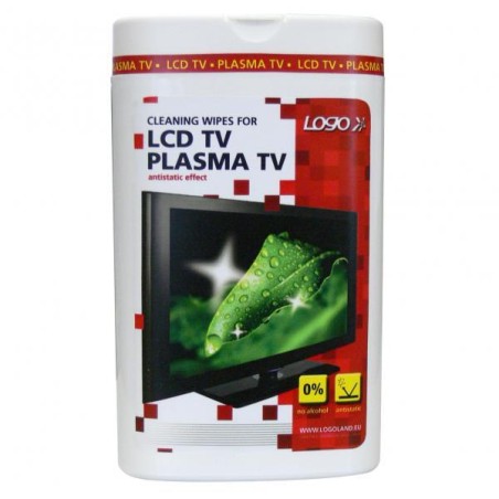 Čisticí trhací ubrousky, na LCD TV, plasma TV, domácí kino, dóza, 50ks, Logo