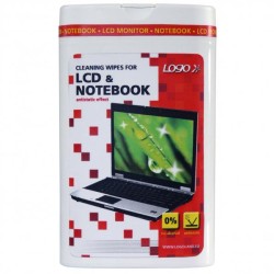 Čisticí trhací ubrousky, na LCD, notebooky, dóza, 50ks, Logo
