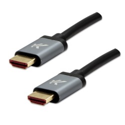 Video kabel HDMI samec - HDMI samec, HDMI 2.1 - Ultra High Speed, 1m, pozlacené konektory, hliníkové provedení krytky, šedý