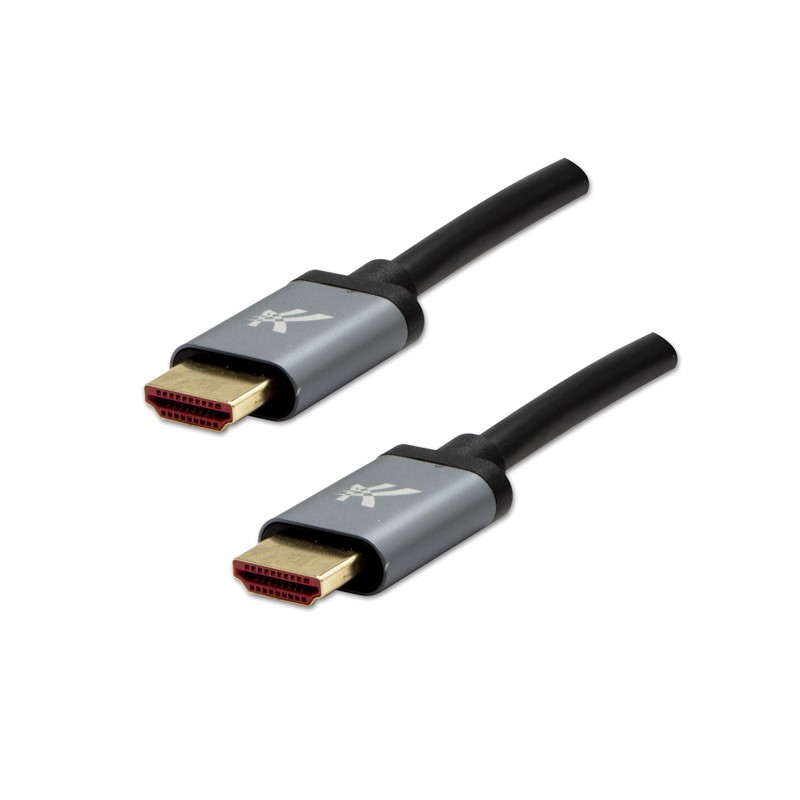 Video kabel HDMI samec - HDMI samec, HDMI 2.1 - Ultra High Speed, 1m, pozlacené konektory, hliníkové provedení krytky, šedý