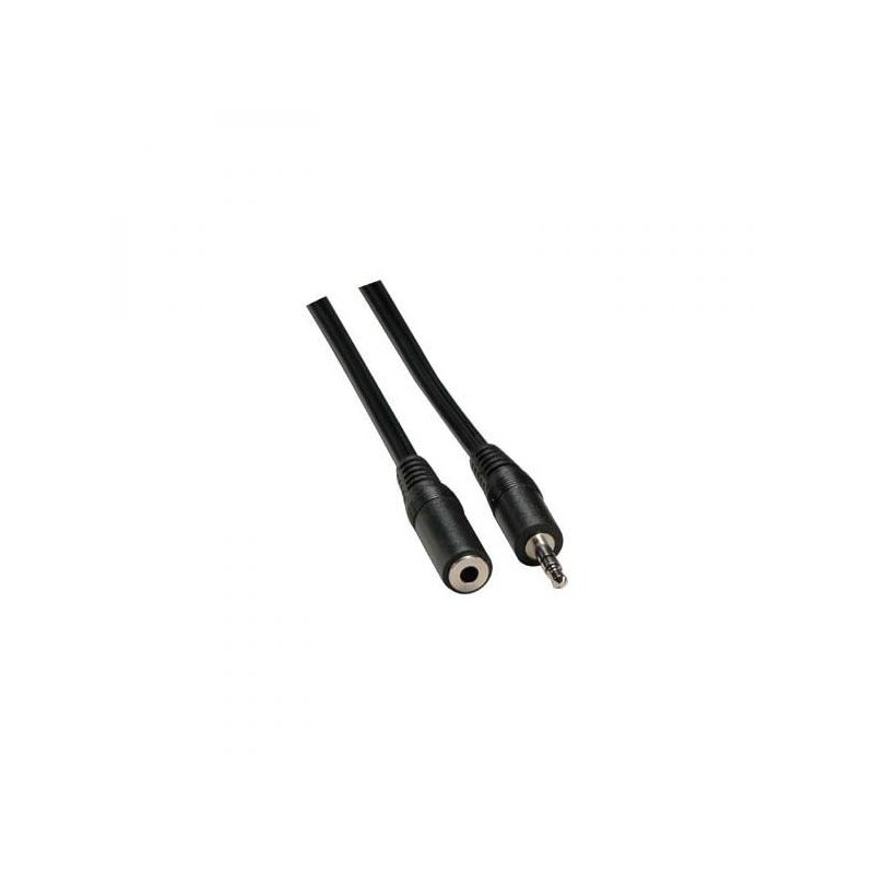 Prodlužovací audio kabel Jack (3.5mm) samec - Jack (3.5mm) samice, 3m, černá, Logo