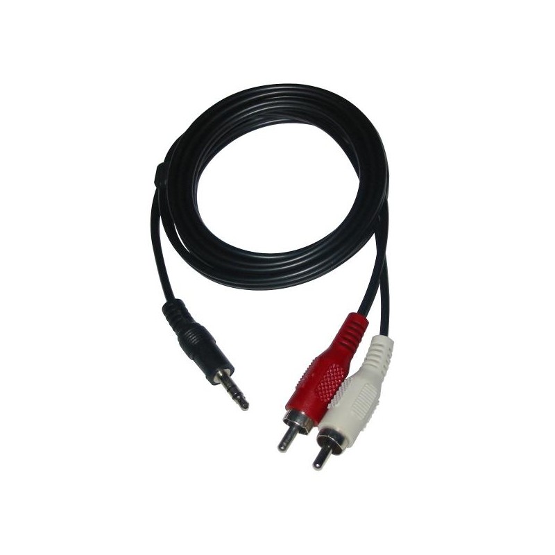 Audio kabel Jack (3.5mm) samec - 2x CINCH samec, 1.5m, černá