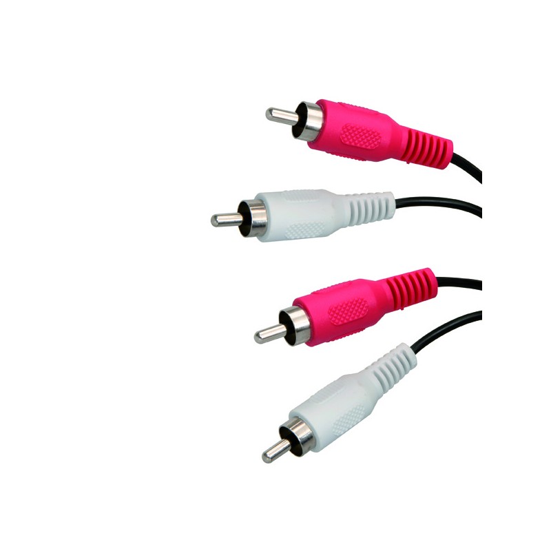 Audio kabel 2x CINCH samec - 2x CINCH samec, 1.5m, černá, Logo blistr, DOPRODEJ