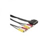 Video kabel SCART samec - 6x CINCH samec, 5m, černý, DOPRODEJ