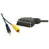 Video kabel SCART samec - CINCH samec + Jack (3.5mm) samec, 5m, černý, DOPRODEJ