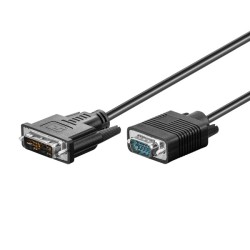 Video kabel DVI (12+5) samec - VGA (D-sub) samec, 2m, černý, DOPRODEJ