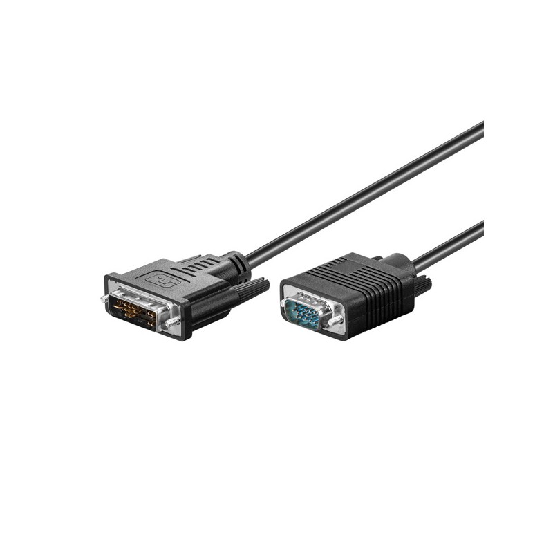 Video kabel DVI (12+5) samec - VGA (D-sub) samec, 2m, černý, DOPRODEJ