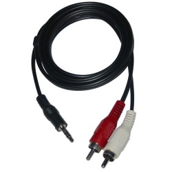 Audio kabel Jack (3.5mm) samec - 2x CINCH samec, 5m, černá