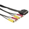 Video kabel SCART samec - 6x CINCH samec, 1.5m, černý, DOPRODEJ