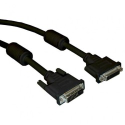 Video kabel prodlužovací DVI (24+1) samec - DVI (24+1) samice, Dual link, 3m, černý, Logo, DOPRODEJ