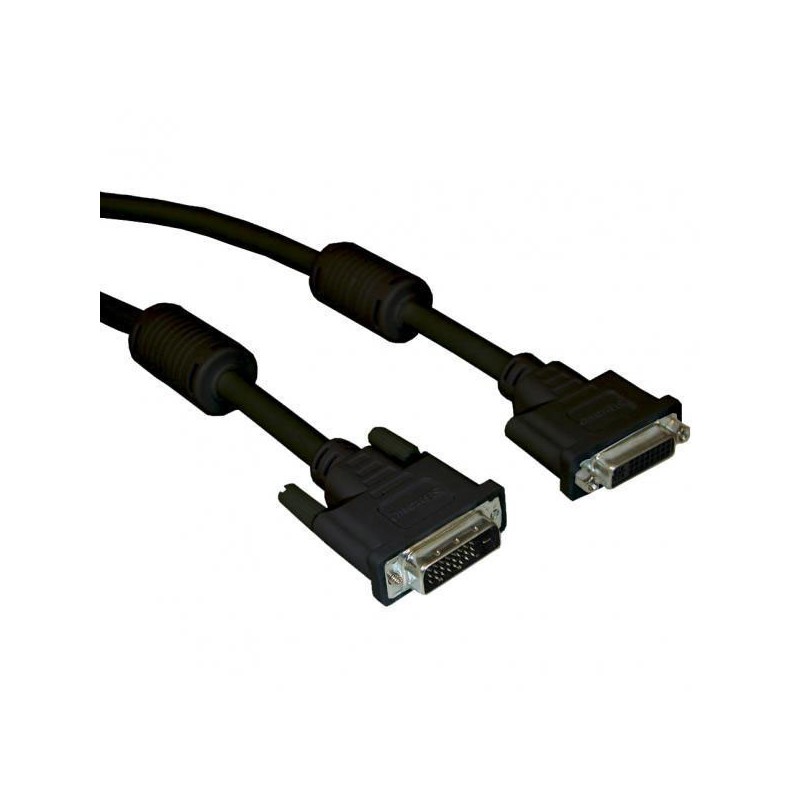 Video kabel prodlužovací DVI (24+1) samec - DVI (24+1) samice, Dual link, 3m, černý, Logo, DOPRODEJ
