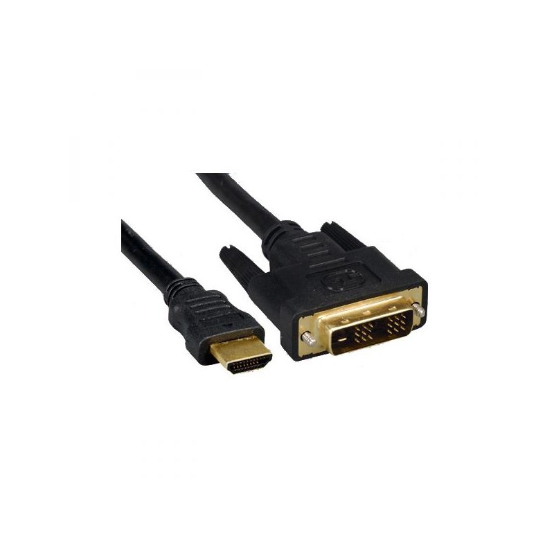 Video kabel DVI (18+1) samec - HDMI samec, 2m, pozlacené konektory, černý, DOPRODEJ
