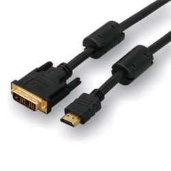 Video kabel DVI (18+1) samec - HDMI samec, 3m, pozlacené konektory, černý, Logo blistr, DOPRODEJ