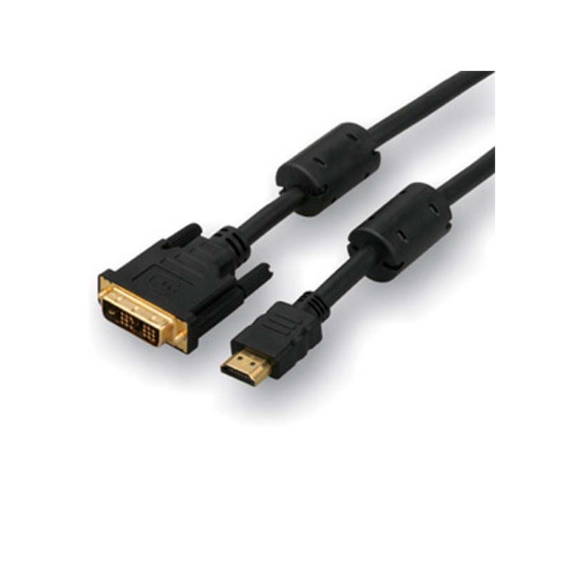 Video kabel DVI (18+1) samec - HDMI samec, 3m, pozlacené konektory, černý, Logo blistr, DOPRODEJ