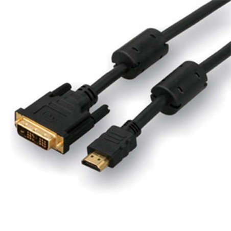 Video kabel DVI (18+1) samec - HDMI samec, 3m, pozlacené konektory, černý, Logo blistr, DOPRODEJ