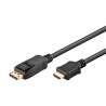 Video kabel DisplayPort samec - HDMI samec, 2m, černá, DOPRODEJ