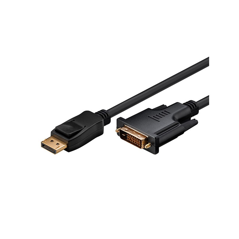 Video kabel DisplayPort samec - DVI (24+1) samec, 2m, pozlacené konektory, černý, DOPRODEJ