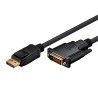 Video kabel DisplayPort samec - DVI (24+1) samec, 2m, pozlacené konektory, černý, DOPRODEJ