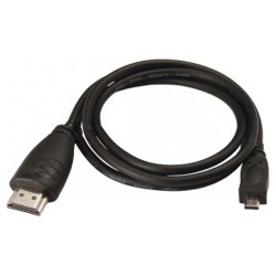 Video kabel micro HDMI samec - HDMI samec, HDMI 1.4 - High Speed with Ethernet, 2m, černý, DOPRODEJ