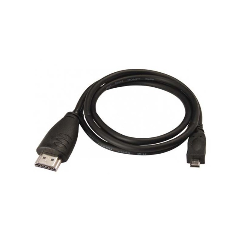 Video kabel micro HDMI samec - HDMI samec, HDMI 1.4 - High Speed with Ethernet, 2m, černý, DOPRODEJ