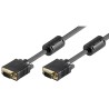 Video kabel SVGA (D-sub) samec - SVGA (D-sub) samec, 2m, pozlacené konektory, stíněný, černý, Logo blistr, DOPRODEJ
